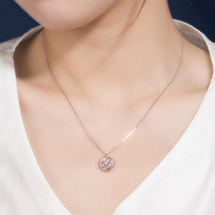 S925 Sterling Silver 520 Digital Shell Necklace Female Fashion Retro Korean Valentine's Day Gift Clavicle Chain Mla1886