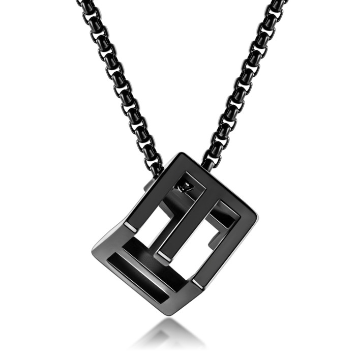 Cool Hip-hop Hollow Couple Pendant Three-dimensional Square Love Rubik's Cube Men and Women Necklace jewelry GiftGb1574