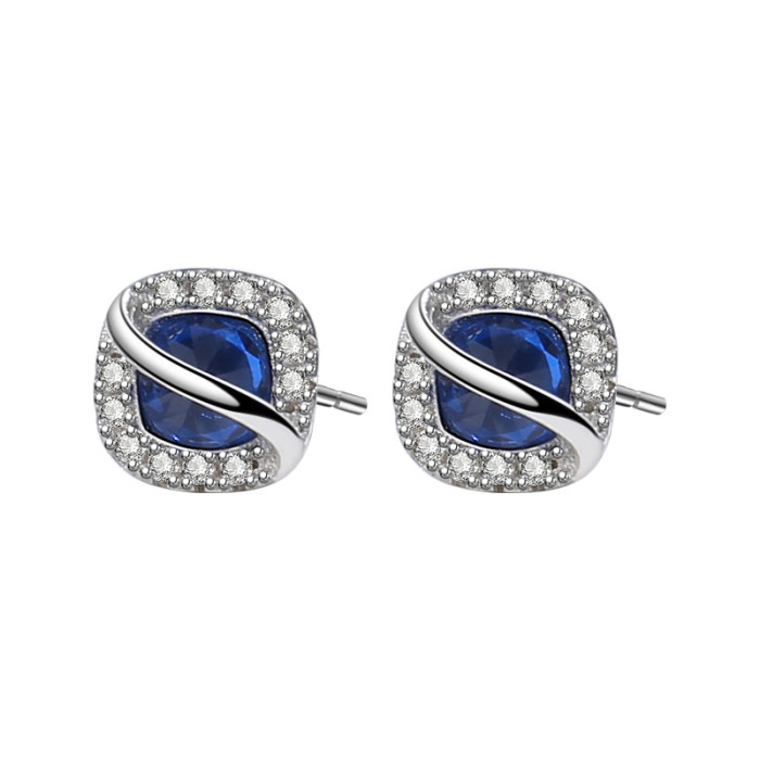 925 Sterling Silver Zircon Earring Women's Fashion European and American New Diamond Set Ear Stud Jewelry Mle2106