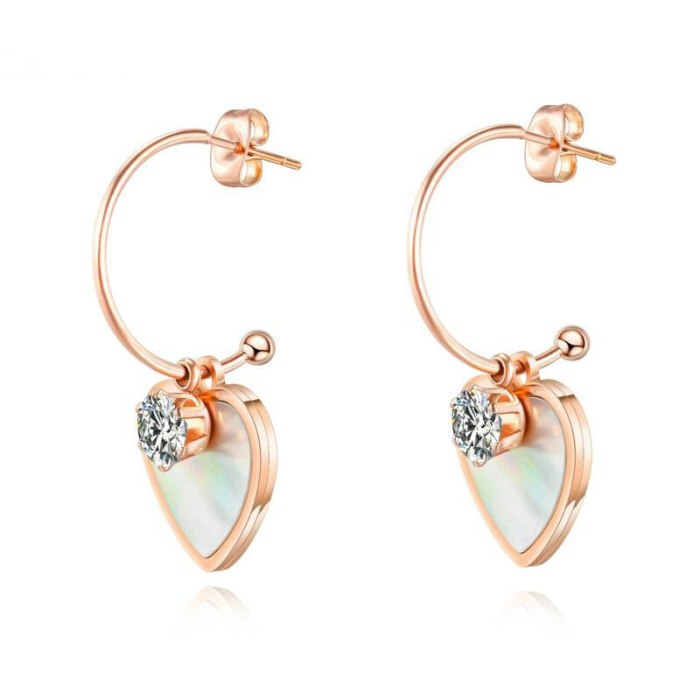 Korean-Style Stud Earring Wholesale Stainless Steel Diamond Set Earrings Titanium Steel Lovely Women's Earrings gb564