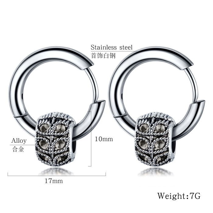 Japanese and Korean-Style Cool Hip Hop Ear Stud Stainless Steel Fashion Nightclub Ear Stud Men's Earrings Gb556