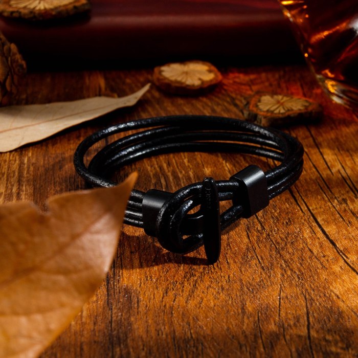 European and American Jewelry Wholesale Simple Retro Multi-Layer Leather Bracelet Alloy Men's Bracelet Bangle Gb1364