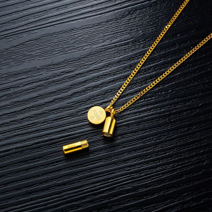 Factory Direct Fashion Ins Round Capsule Pill Necklace Men and Women Can Open Titanium Steel Pendant Necklace Gift Gb1585