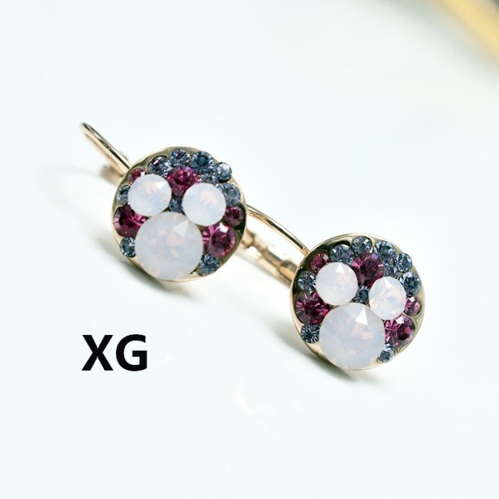 Fashion Earring Diamond Set Cute Ear Stud Rose Gold Crystal Earrings Elegant Cool Ear Clip 881062