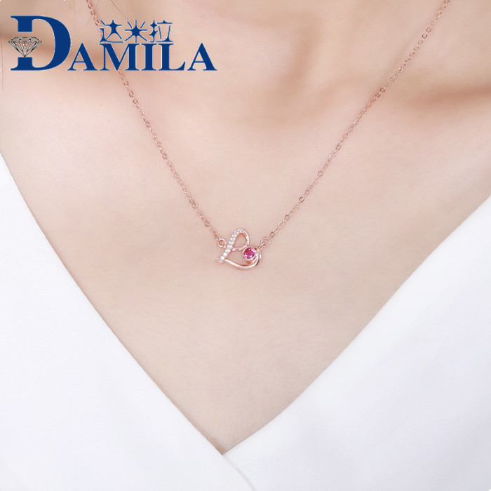 S925 Sterling Silver Ornament Female Hipster Lovely Necklace Micro Pave Zircon Necklace Silver Jewelry Custom Wholesale Mla552a