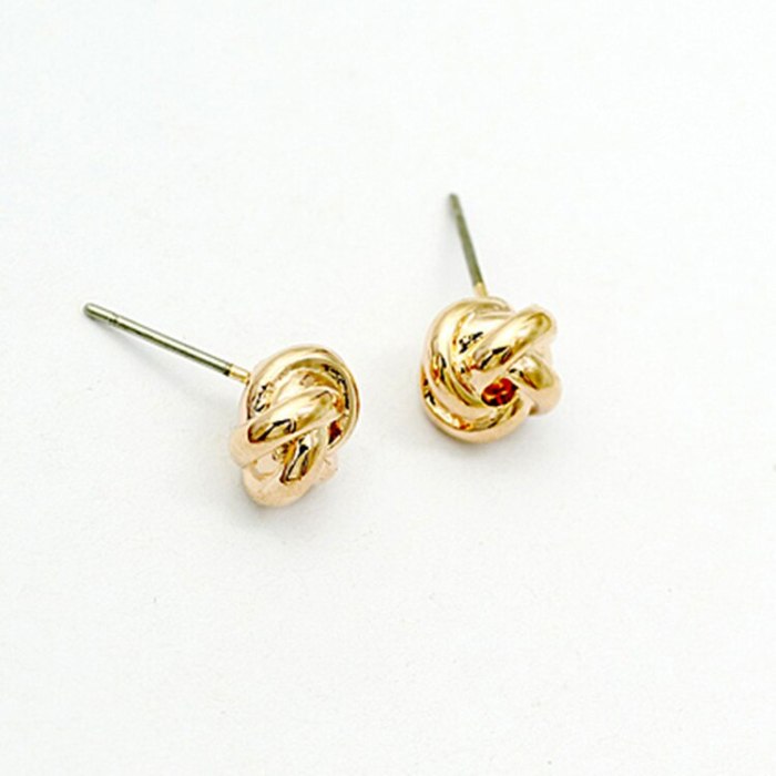 Fashion All-match Stud Earring Simple Interlaced Smooth Alloy Earrings Trendy Earring Jewelry  81013