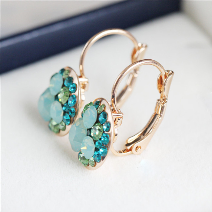 Fashion Earring Diamond Set Cute Ear Stud Rose Gold Crystal Earrings Elegant Cool Ear Clip 881062