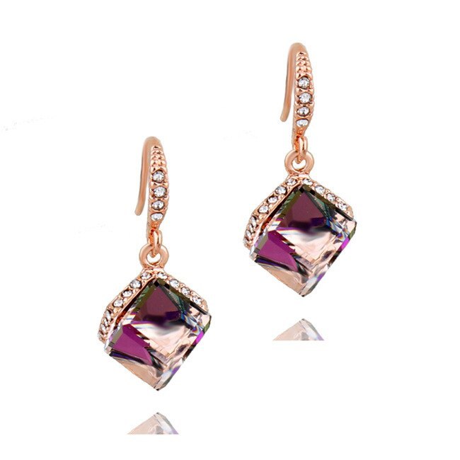 High Quality Jewelry Wholesale Fashion Elegant Female Cubic Crystal Earrings 87241