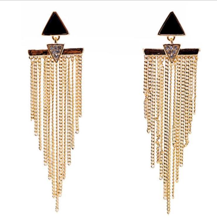 New Fashion Earrings Cool Fashion Tassel Ear Stud Drop Oil Diamond Set Ear Pendant Wholesale 85644