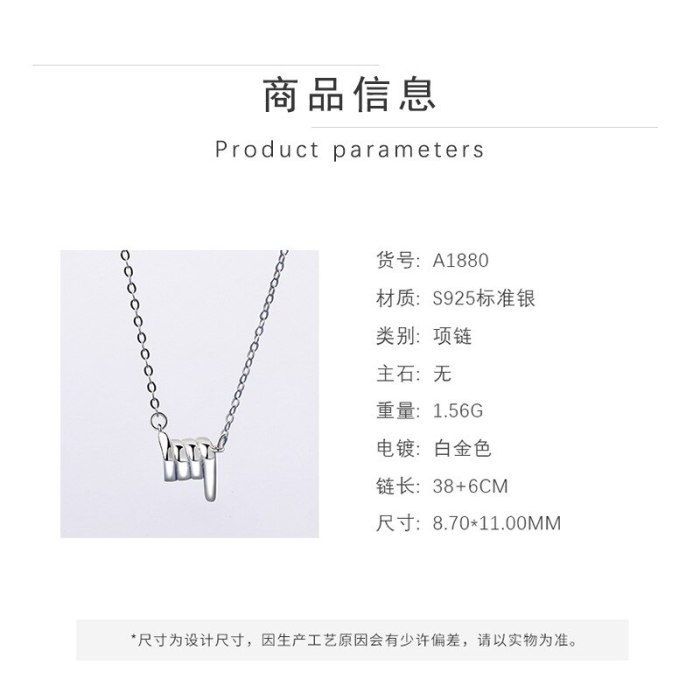 S925 Sterling Silver Necklace Ins Fashion Korean Creative Clavicle Chain Pendant Silver Jewelry Mla1880