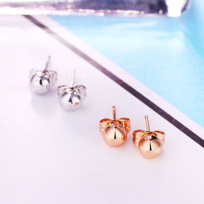 Stud Earrings Jewelry Women's Korean Series Simple Cool Copper Ear Stud All-match Earrings Gift 086447