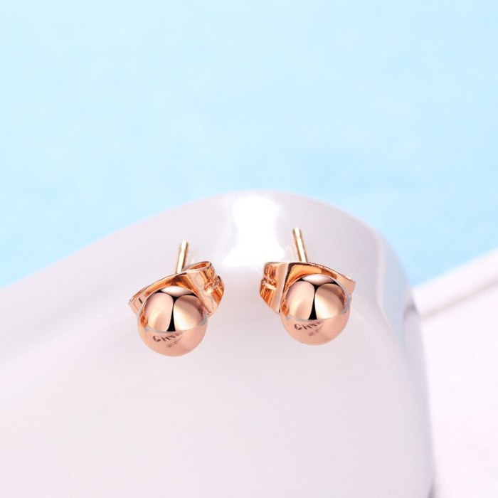 Stud Earrings Jewelry Women's Korean Series Simple Cool Copper Ear Stud All-match Earrings Gift 086447