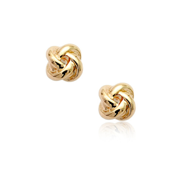 Fashion All-match Stud Earring Simple Interlaced Smooth Alloy Earrings Trendy Earring Jewelry  81013