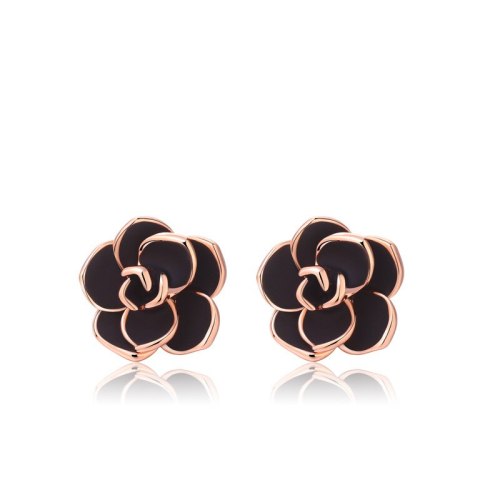 Korean Style Fashion Black Rose Stud Earring Female Earrings Birthday Gift for Girlfriend 320535