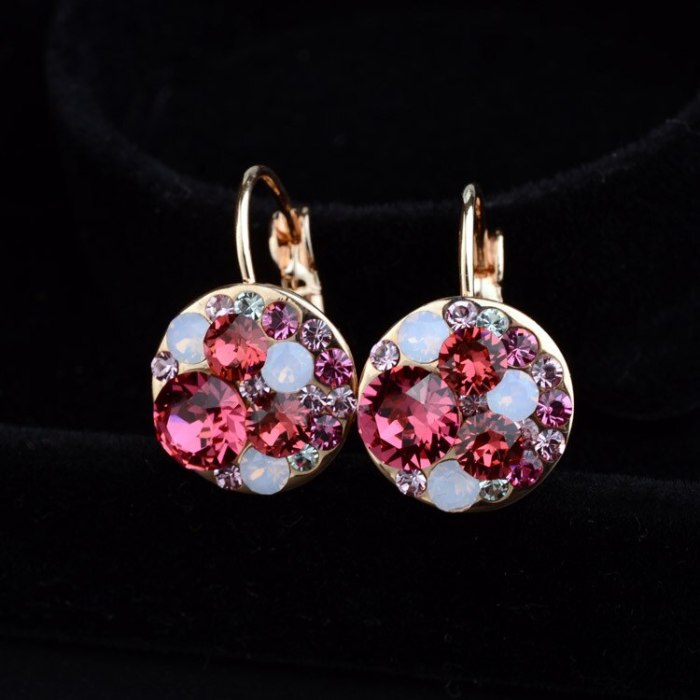 Fashion Earring Diamond Set Cute Ear Stud Rose Gold Crystal Earrings Elegant Cool Ear Clip 881062