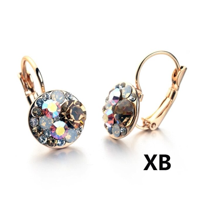 Fashion Earring Diamond Set Cute Ear Stud Rose Gold Crystal Earrings Elegant Cool Ear Clip 881062