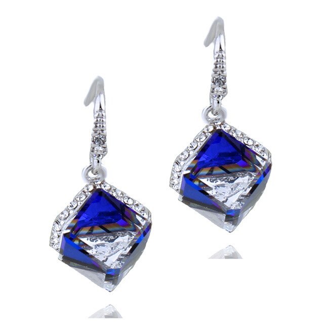 High Quality Jewelry Wholesale Fashion Elegant Female Cubic Crystal Earrings 87241