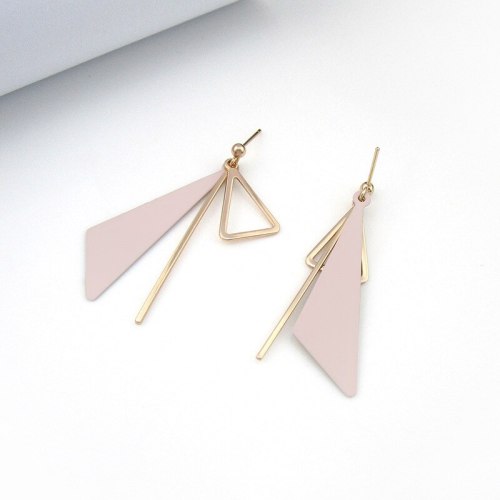 Elegant All-match Triangle Ear Stud Long Tassel Ear Pendant Girl's Ear Stud Cool Simple Jewelry 800084