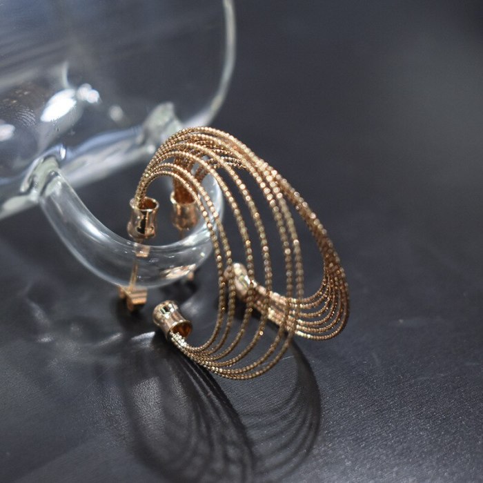 Fashion Earrings Simple Ins Stereo Multi-Layer Ring Ring Ear Stud Gold-Plated All-match Earrings Ear Ring 800188
