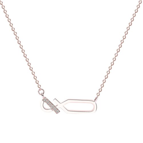 Accessories S925 Sterling Silver Digital 8 Necklace Female Simple Lines Rose Gold Micro Pave Bush Chain Clavicle Chain MlA087A