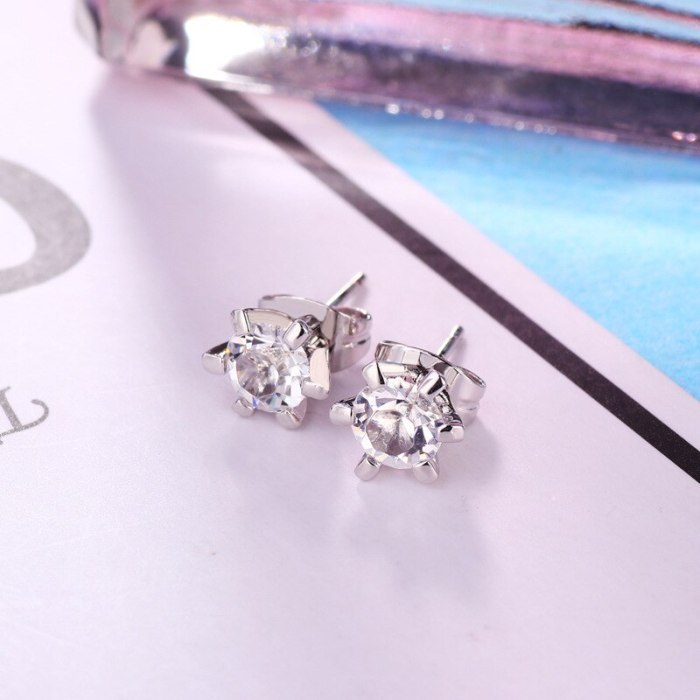 Stud Earring Jewelry Women's Simple Fashion AAA Zircon Ear Stud Birthday Gift for Girlfriends Friends 085336