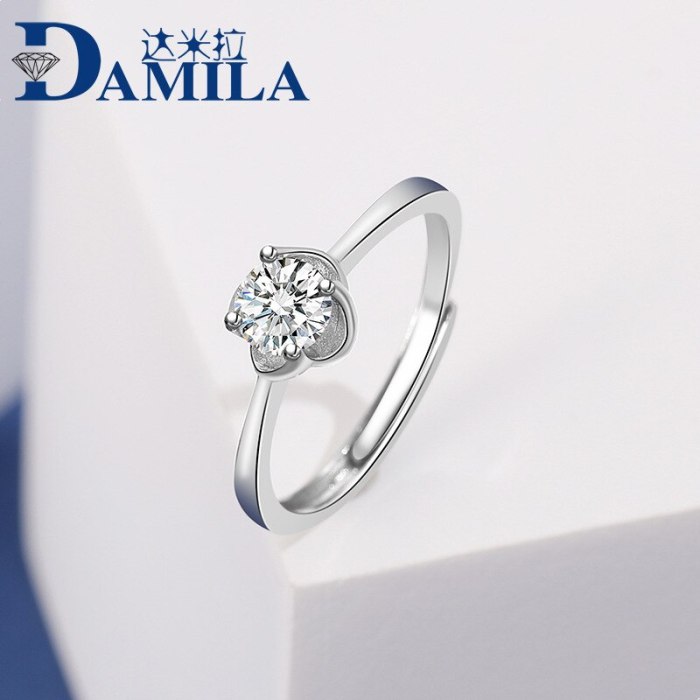 S925 Sterling Silver Ring South Korea New Fashion Micro Pave Zircon Ring Female Accessories Wholesale Mlk840