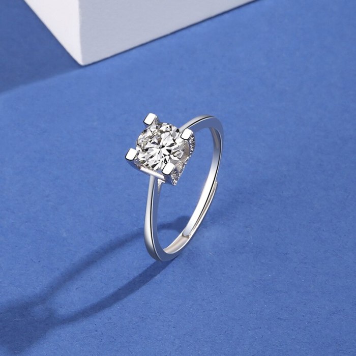 S925 Sterling Silver Ring Women's Ring Korean-Style Vintage Diamond Set Open Ring Small Jewelry Mlk668