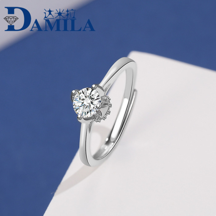 S925 Sterling Silver Korean New Style Ring Fashion Elegant Micro Pave Zircon Ring Female Accessories Wholesale Mlk837