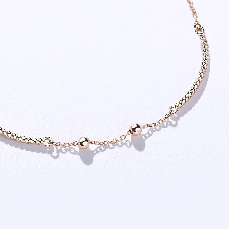 S925 Sterling Silver Bean Bead Bracelet Women's Retractable Elastic Creative Fashion Design Korean-Style Silver Jewelry L437