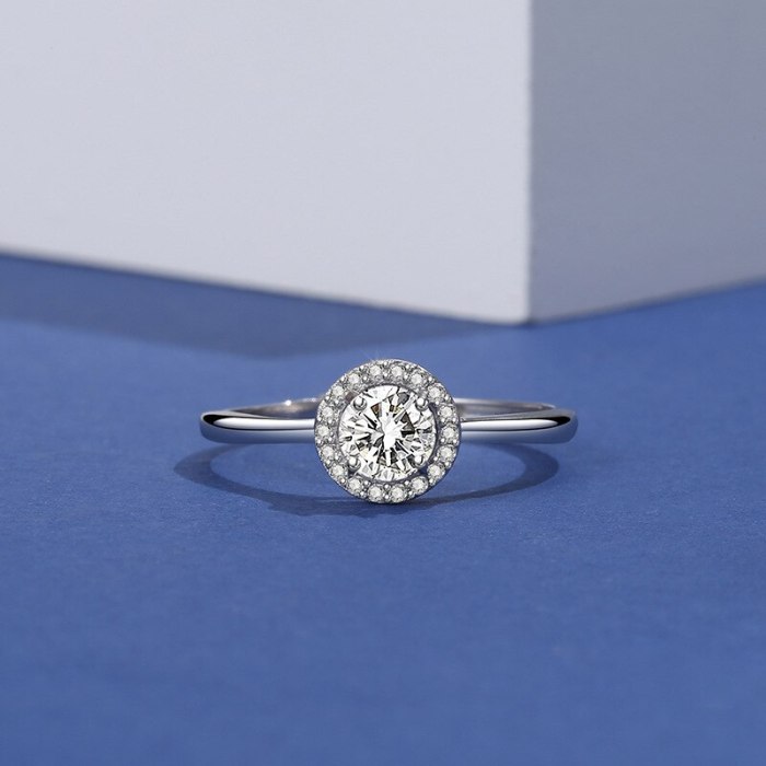 S925 Sterling Silver Ring Women's Proposal Ring Fashion Korean-Style Diamond Ring Silver Mlk663