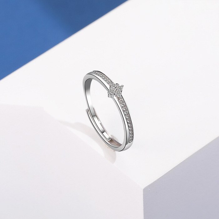 S925 Sterling Silver Ring Japanese and Korean New Fashion Micro Pave Zircon Couple's Ring Fashion Silver Mlk720