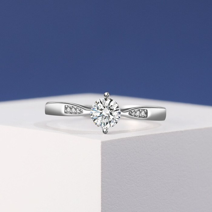 S925 Sterling Silver Ring South Korea New Style Micro Pave Zircon Ring Female Fashion Small Jewelry Mlk838