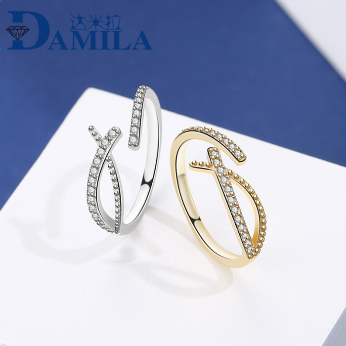 S925 Sterling Silver Japanese and Korean New Zircon Ring Female Fashion Trend Micro Pave Silver Wholesale Mlk703