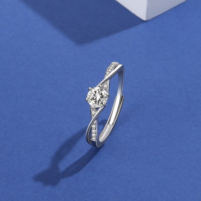 S925 Sterling Silver Ring Moissanite Carat Ring Female Fashion Korean-Style Diamond Set Moissanite Diamond Ring Mlk662