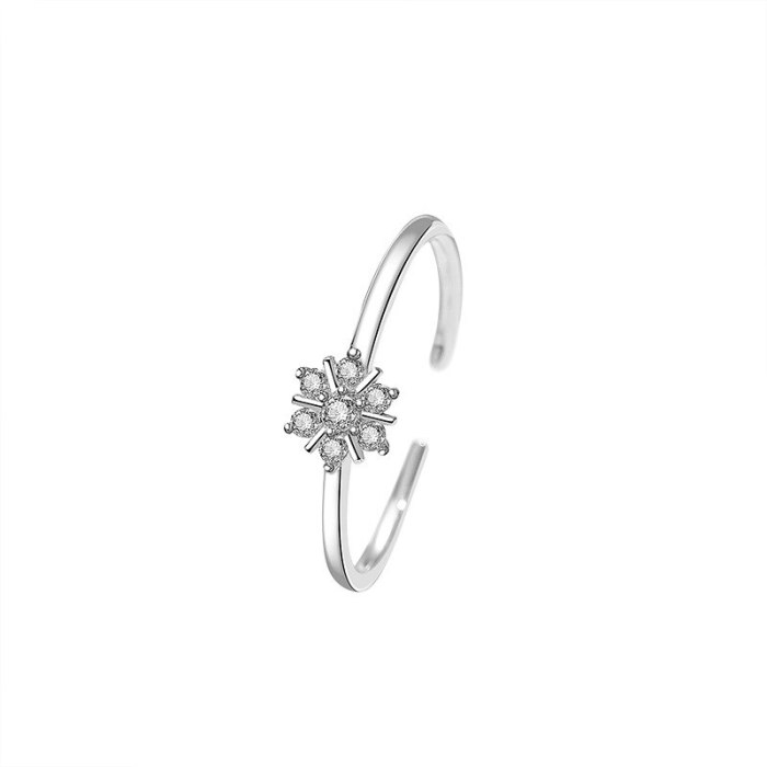 S925 Sterling Silver Daisy Ring Female Net Red Ins Korean Hipster Open Chrysanthemum Ring Wholesale Mlk682