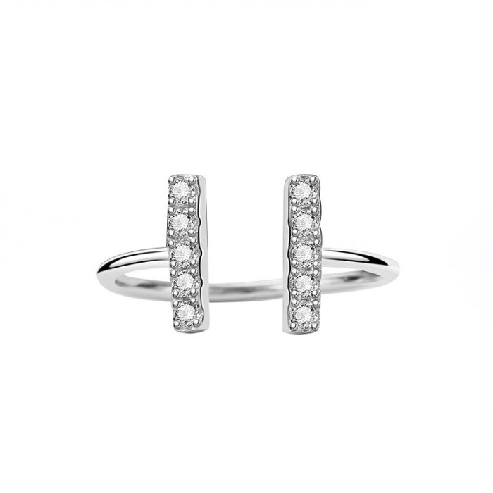 S925 Sterling Silver Zircon Ring Female Fashion European and American Micro Diamond Set Simple Ring Silver Mlk700