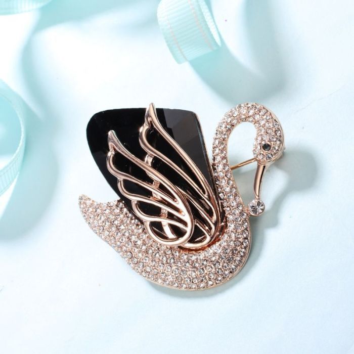 Fashion Accessories Women's Day Korean Series Cool All-match Black Swan Brooch Gift to Give Mom to Send Girlfriends 553503
