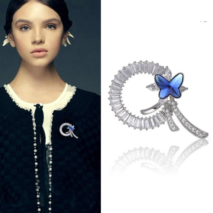 Brooch Women's Korean-Style Simple Imitation Crystal Ornament Brooch Pin Suit Jacket Gift 850094