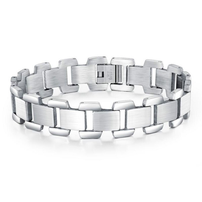 New Stainless Steel Bracelet Fashion Simple Korean Hand Ornament Wholesale Titanium Steel Men's Bracelet Gb1043