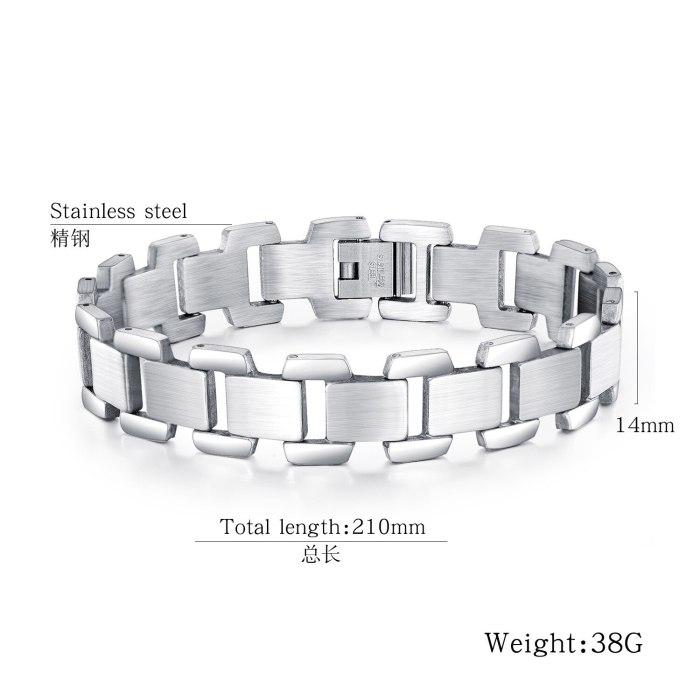 New Stainless Steel Bracelet Fashion Simple Korean Hand Ornament Wholesale Titanium Steel Men's Bracelet Gb1043