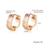 New Ear Stud Cool Fashion Stainless Steel Rose Gold Groove Frosted Women Ear Stud Earrings Gifts Gb586