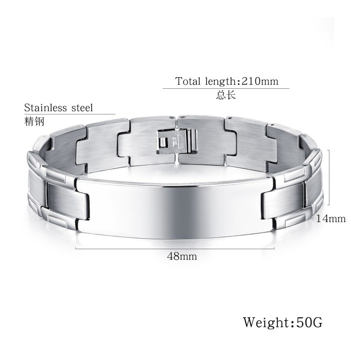 Bracelet Jewelry Wholesale Simple Fashion Smooth Stylish Guy's Stainless Steel Hand Jewelry Men's Titanium Steel Bracelet Gb1047