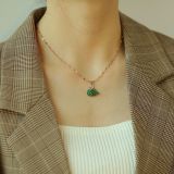 Inspired Swan Full Diamond Necklace Female Simple Clavicle Chain Necklace All-match Sweater Chain for a Girlfriend Gb1686