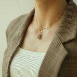 Fashion Titanium Steel Diamond-Set Peanut Necklace Simple and Versatile Female Clavicle Chain Pendant Accessories Gbgb1684