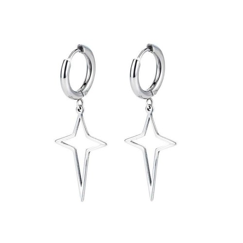 Men's Earrings Creative Cross Star Ear Pendant Men's Titanium Steel Cool Geometric Trend Korean-Style Stud Earring Gb598