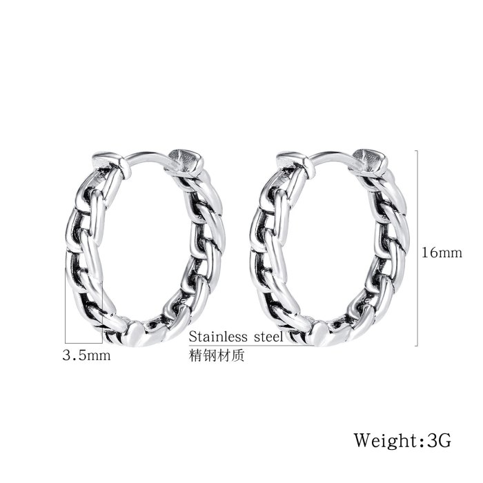 European and American Men's Titanium Steel Earrings Korean Fashion Stainless Steel Cool Assertive Stud Earring Gb599