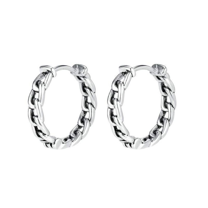 European and American Men's Titanium Steel Earrings Korean Fashion Stainless Steel Cool Assertive Stud Earring Gb599