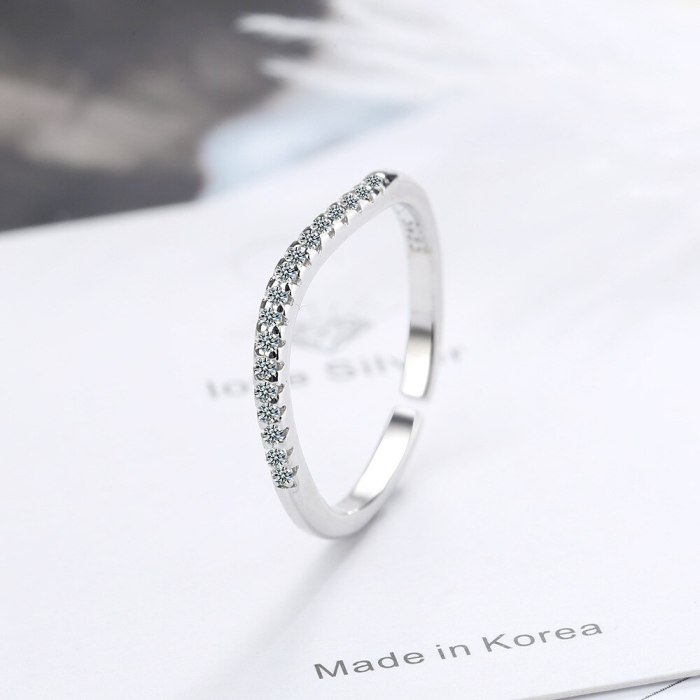 Women's Korean-Style Fashion Diamond Ring with Adjustable Opening Ring Xzjz331