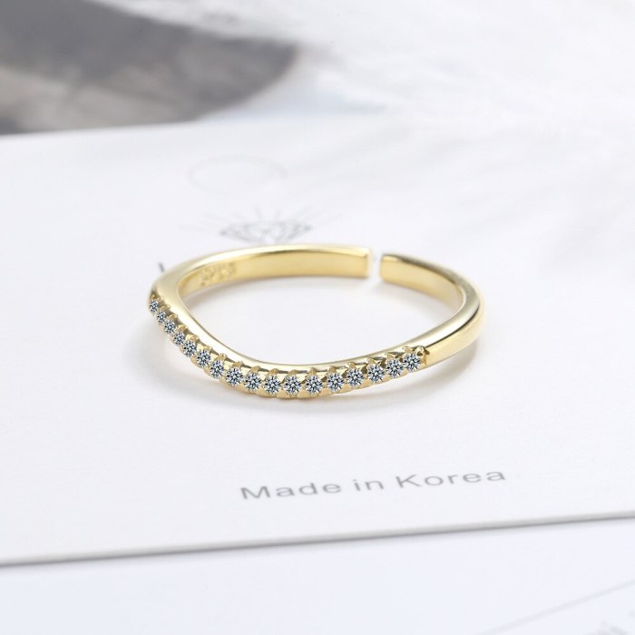 Women's Korean-Style Fashion Diamond Ring with Adjustable Opening Ring Xzjz331