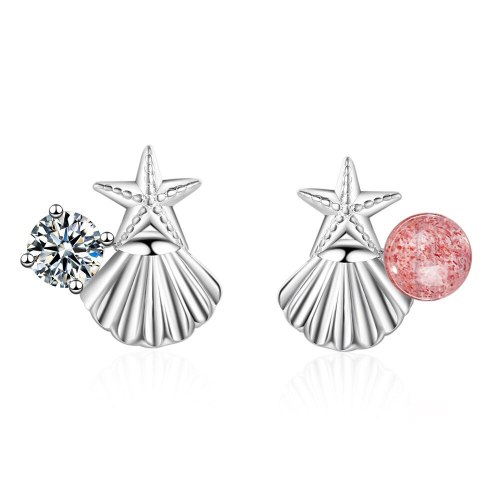 Shell Starfish Stud Earring Female Simple Student All-match Fresh Strawberry Earring Small and Exquisite Girl Jewelry Xzed886